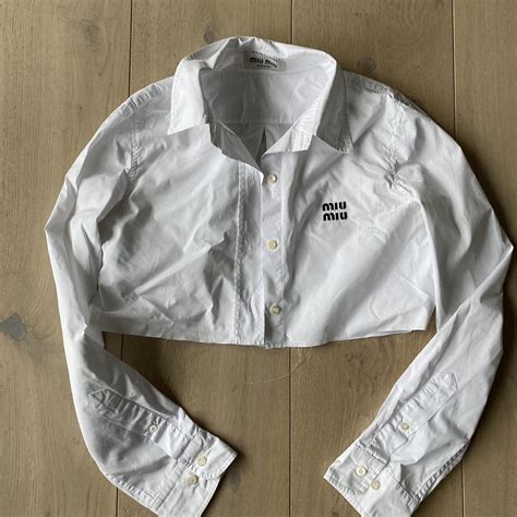 miu miu cropped white shirt